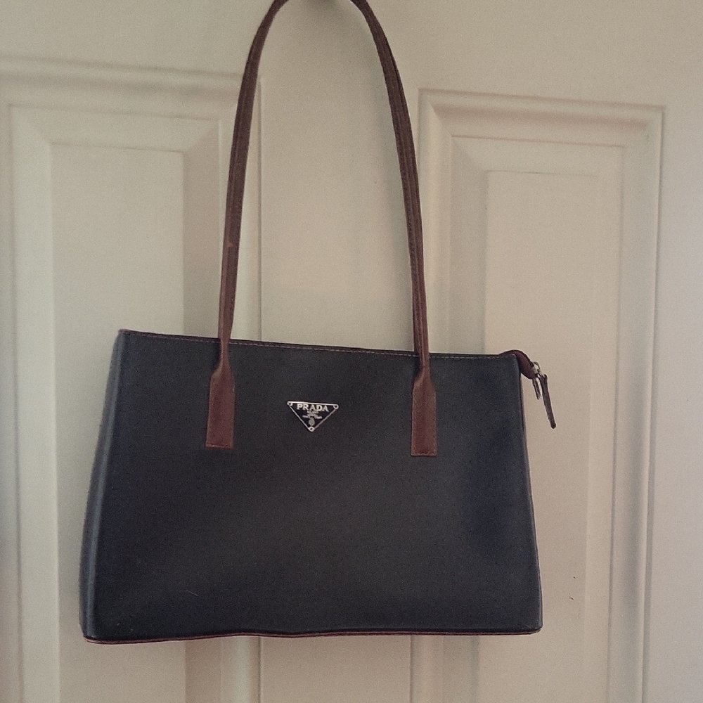 Prada Black Leather Tote Bag